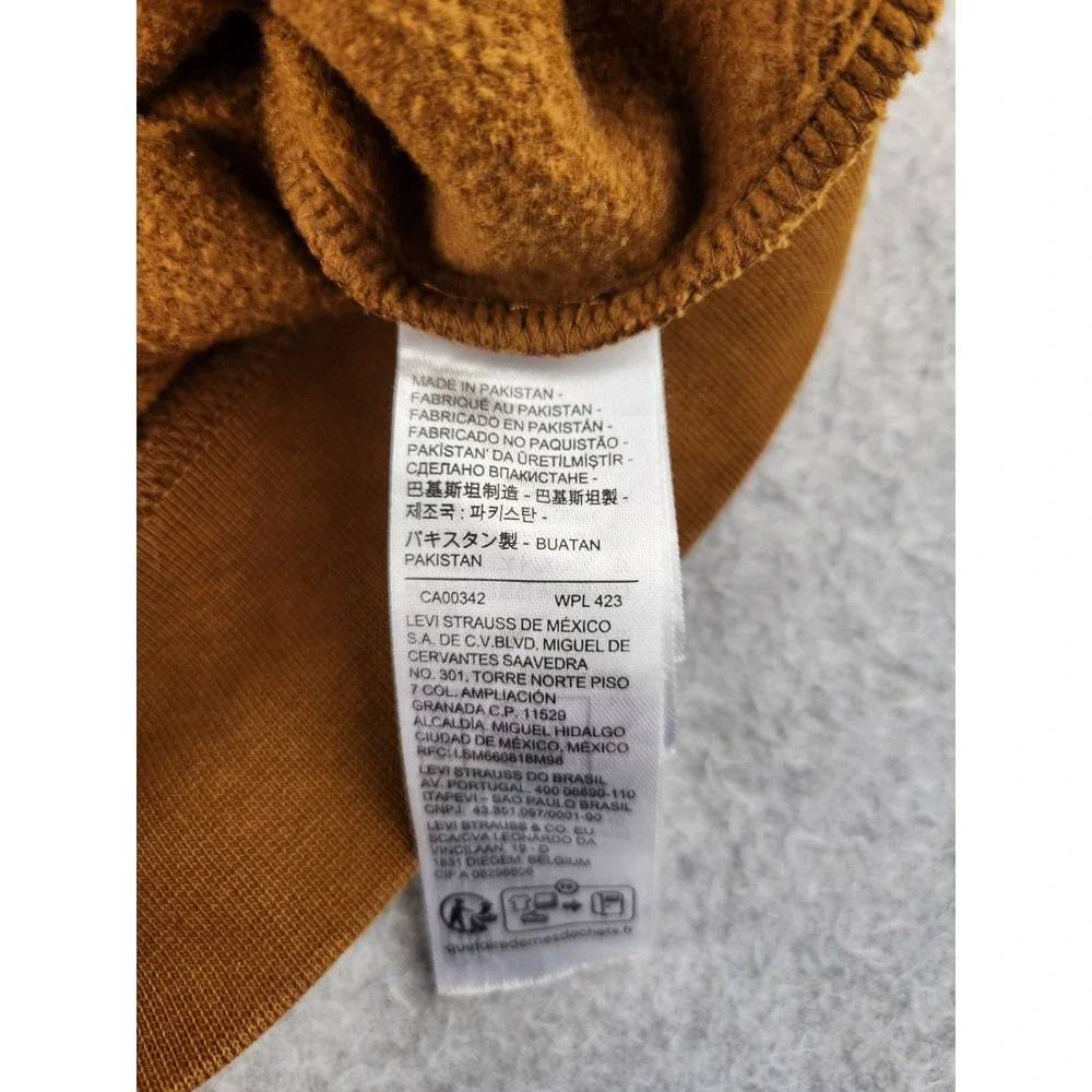 Levi's Graphic Logo Hoodie Relaxed Fit Dk Camel Color‎ Pullover Sweatshirt Large